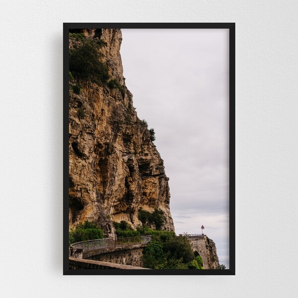 Noir Gallery Positano Italy Beach Mountains Photo Framed Art Print