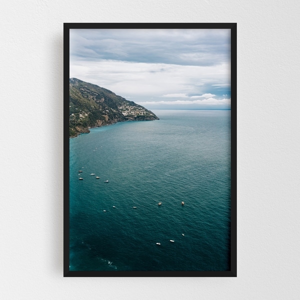 Noir Gallery Positano Italy Beach Nature Photo Framed Art Print