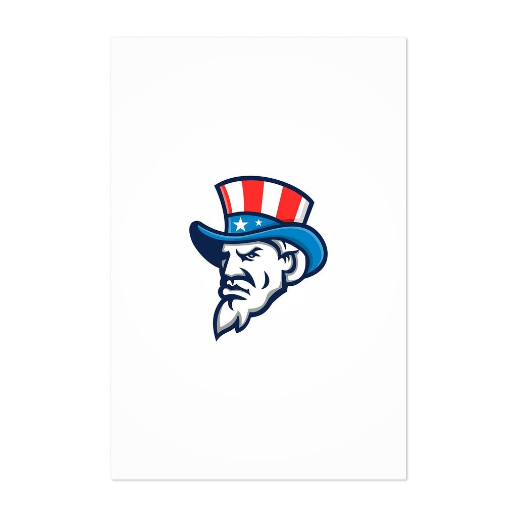 Noir Gallery Uncle Sam Wearing USA Top Hat Mascot Unframed Art Print/Poster