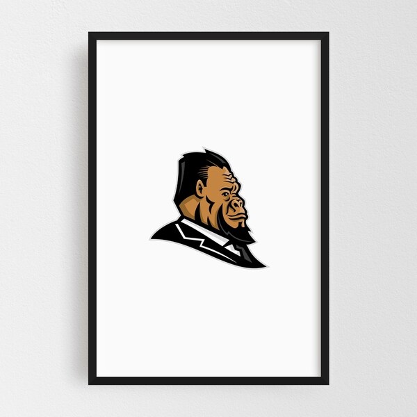 Noir Gallery Well-Groomed Gorilla Mascot Framed Art Print