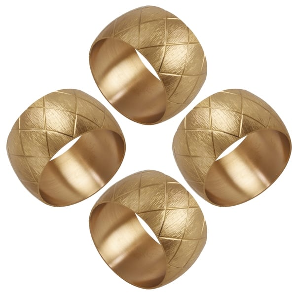 Metal Napkin Rings With Harlequin Design Set Of 4 Overstock 29774342