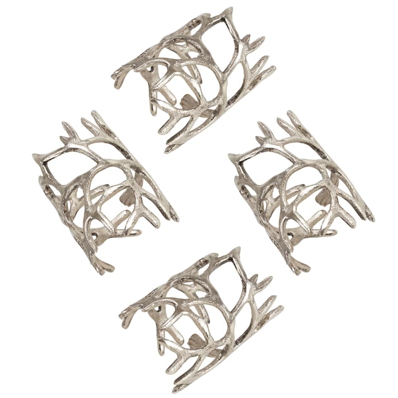 Antlers Napkin Rings With Wrapped Design (Set of 4)