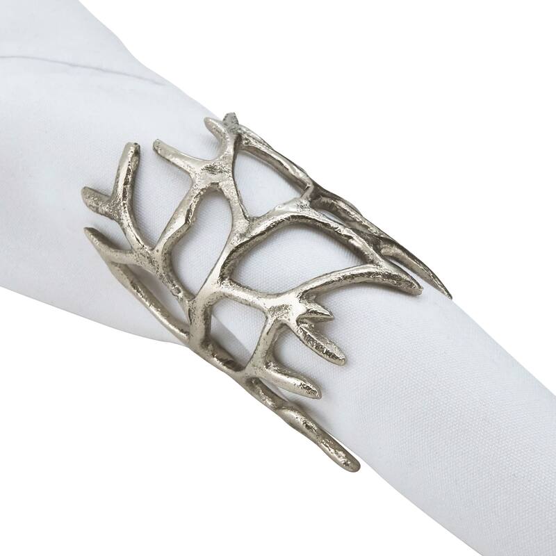 Antlers Napkin Rings With Wrapped Design (Set of 4)