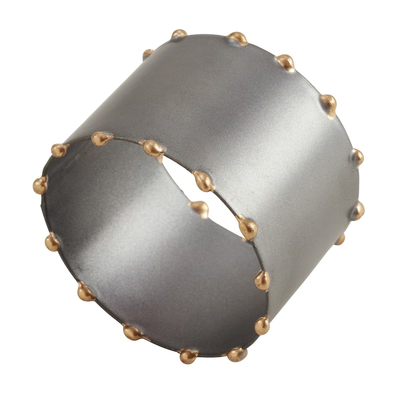 Dot Rim Iron Napkin Rings (Set of 4)