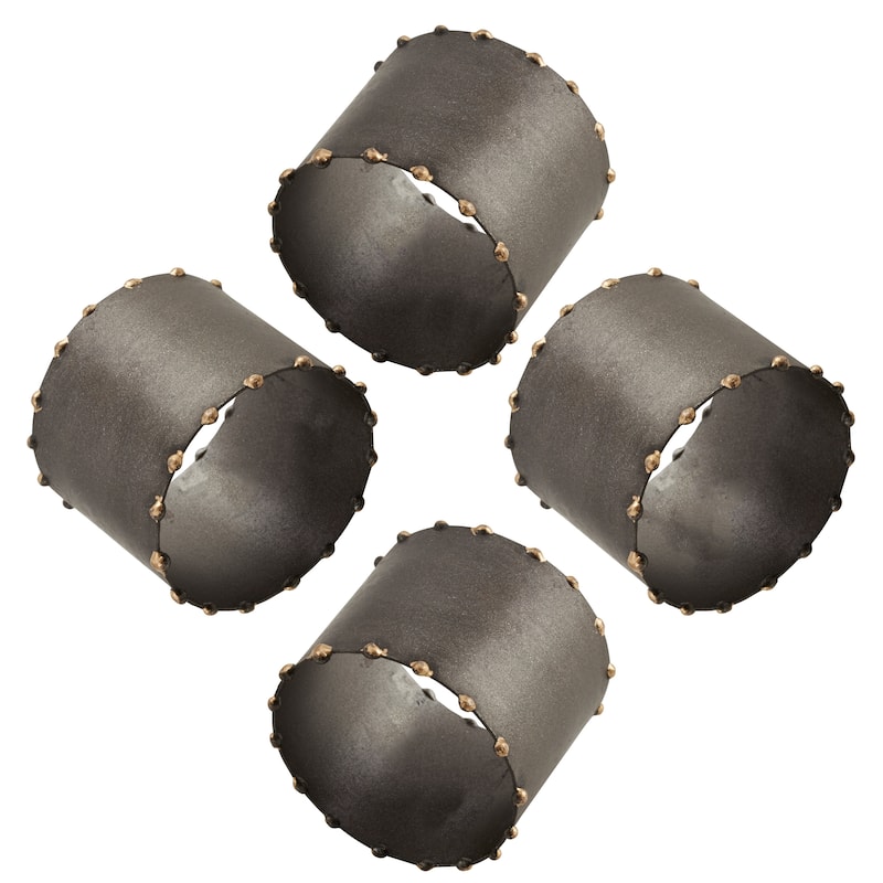 Dot Rim Iron Napkin Rings (Set of 4)