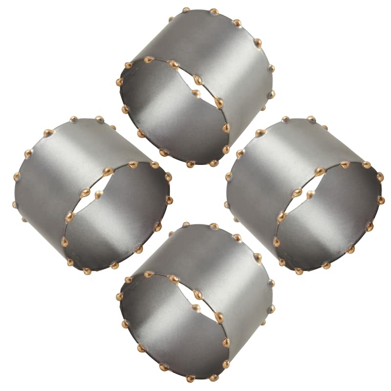 Dot Rim Iron Napkin Rings (Set of 4)