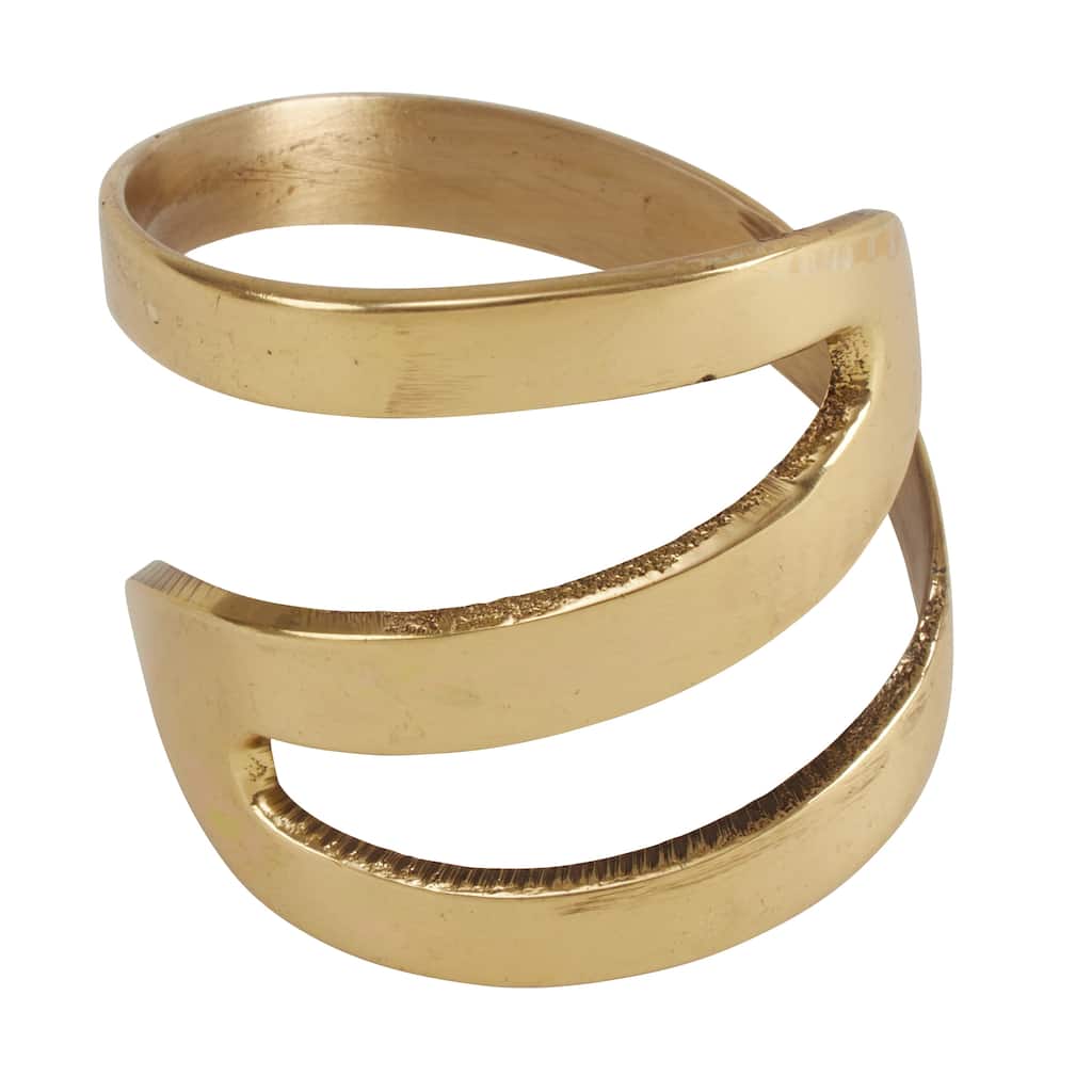 Zig Zag Design Metal Napkin Rings (Set of 4)
