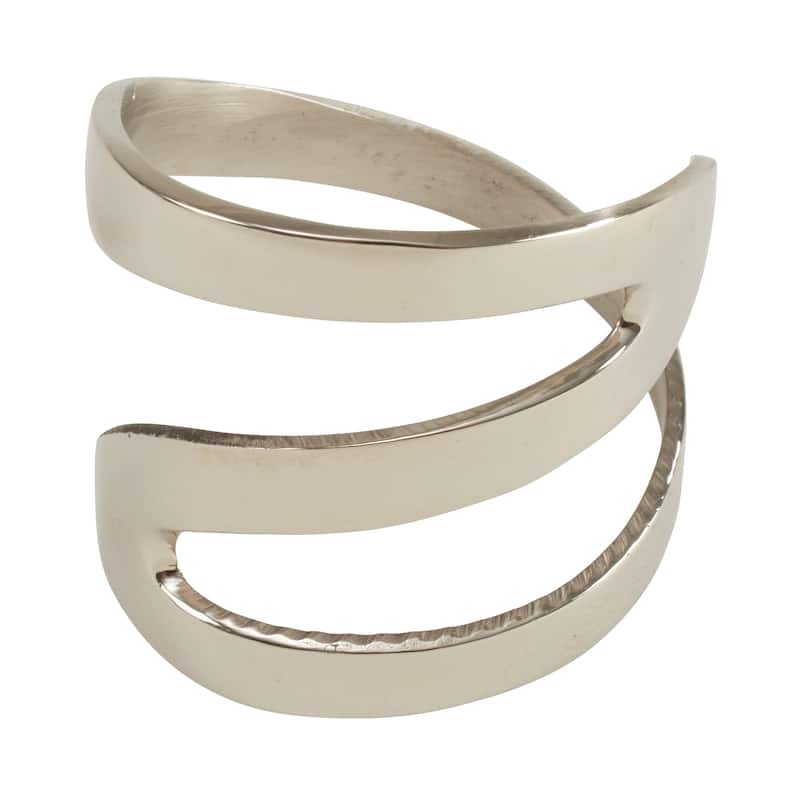 Zig Zag Design Metal Napkin Rings (Set of 4)