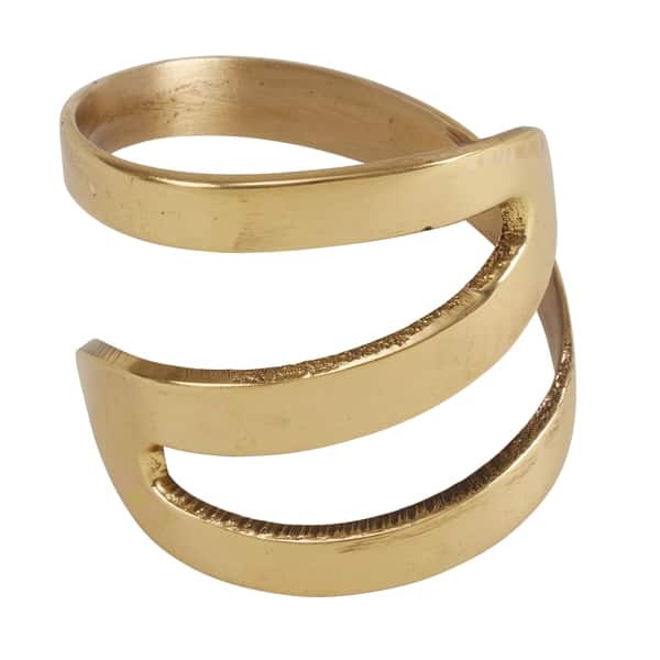 Set of 6 Metal Napkin Holder for Party Dinner Table Decor,Hollow Circle Design Napkin Ring（Gold） Napkin Ring