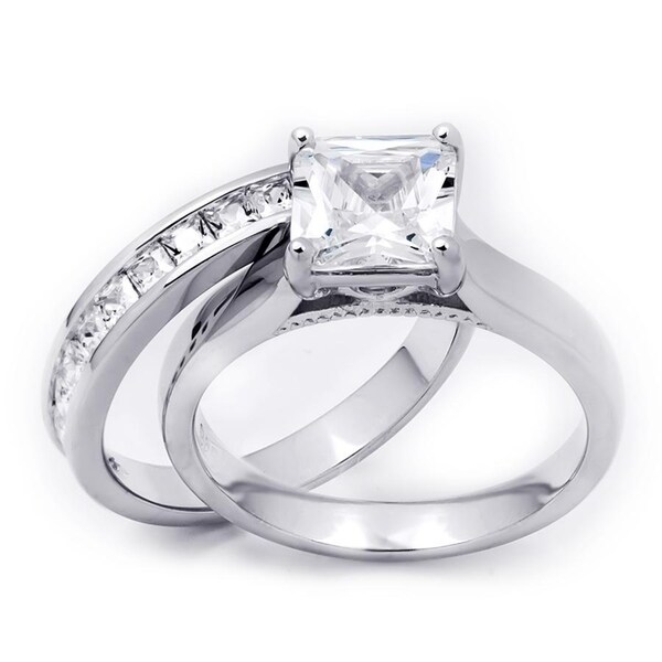 Shop 3  0 Carat  Princess  Cut  Wedding  Band  Engagement Ring  