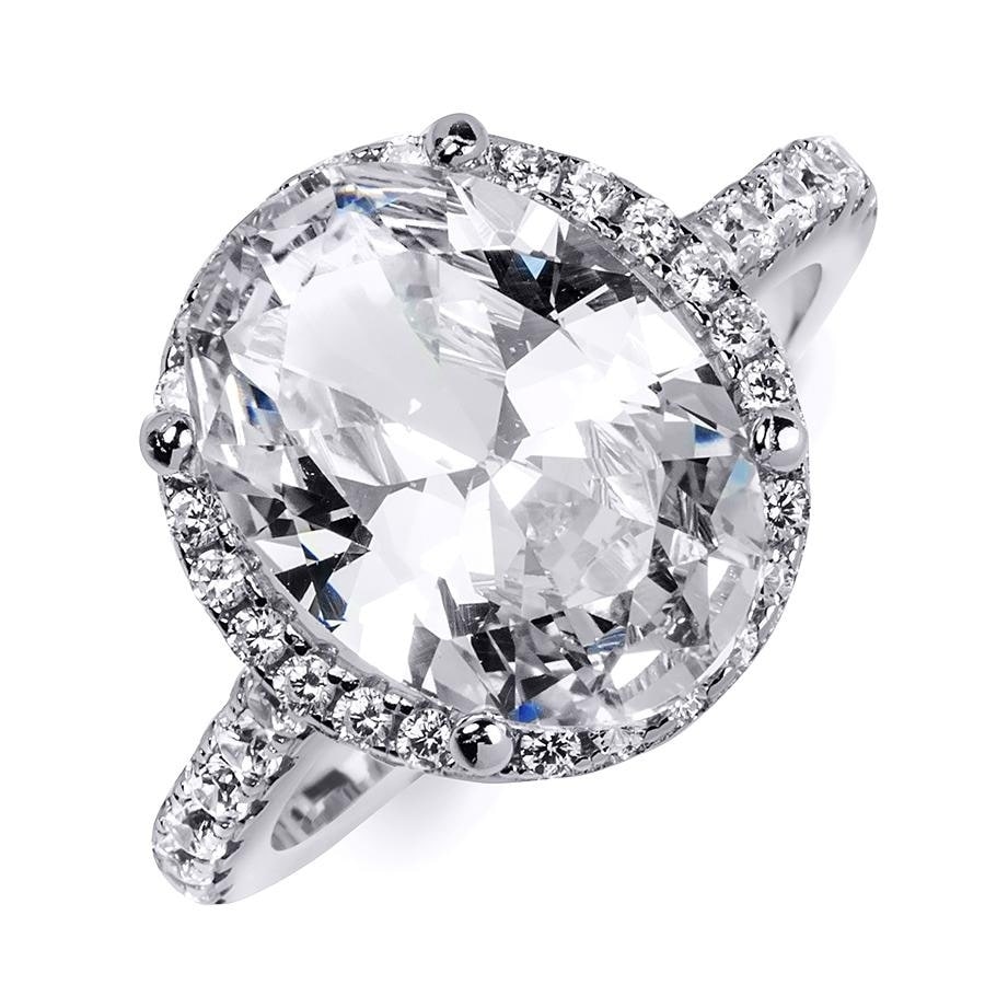 MayaMila 6.0 Carat Womens Promise Engagement Ring Oval Cut Halo Sterling Silver