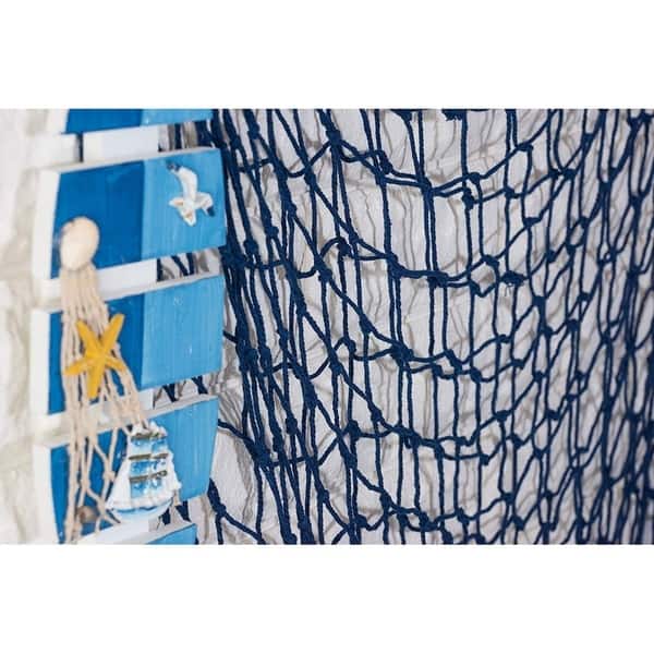 Decorative Fishing Net Nautical Party Accessory Wall Decor 59 x 79 Fish  Netting Blue with Shell Bobber