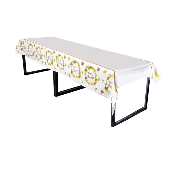 White Plastic Table Covers, 54x108