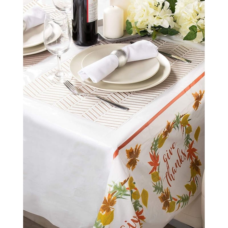 6-Pack Plastic Tablecloth Table Covers Thanksgiving Party Supplies 54 ...