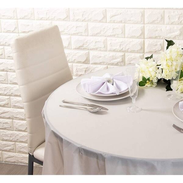 Blue Checkered/_Rectangle, 6 Table Cloth For Round 84 Tables Neatiffy 84 Inch 6 Pack Disposable Round Plastic Tablecloths Picnic//Party//Banquet Table Cover
