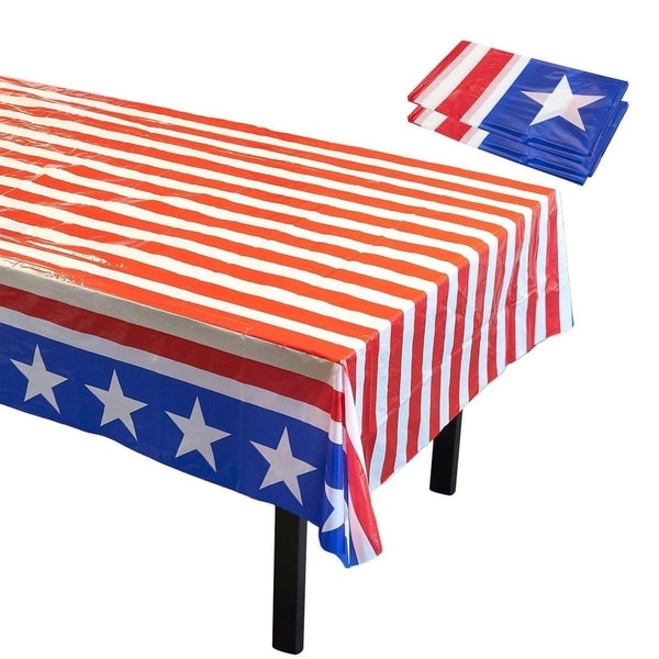 Shop 3Pack Plastic Tablecloth Table Covers American Flag Party