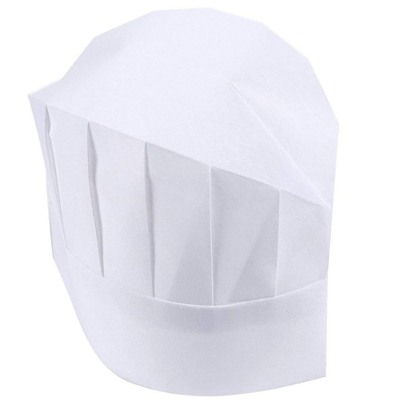 24-Pack Chef Hats Disposable White Paper Chef Toques Kitchen Caps ...