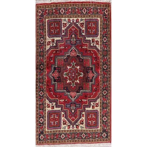 Hand Knotted Diamond Heriz Persian Oriental Tribal Medallion Area Rug - 6'7" X 5'1"