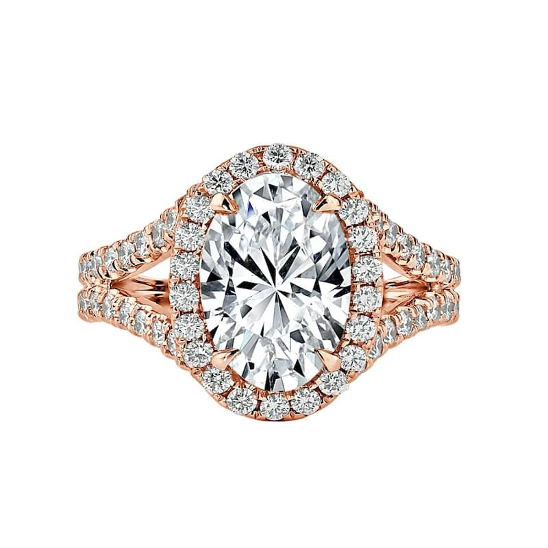 Auriya 14k Gold 2 1/2cttw Split Shank Oval Halo Diamond Engagement Ring (H-I, I1-I2)