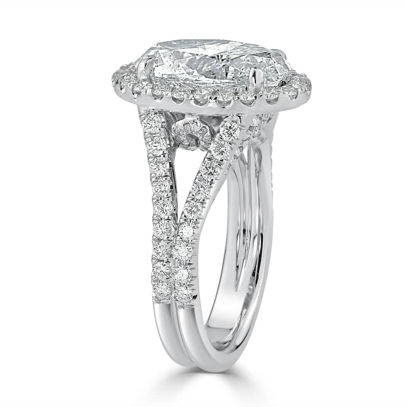Auriya 14k Gold 2 1/2cttw Split Shank Oval Halo Diamond Engagement Ring (H-I, I1-I2)