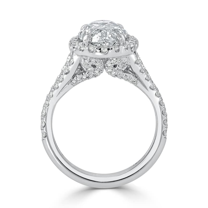 Auriya 14k Gold 2 1/2cttw Split Shank Oval Halo Diamond Engagement Ring (H-I, I1-I2)
