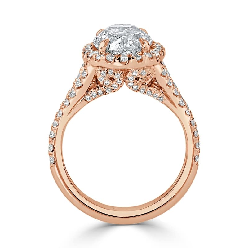 Auriya 14k Gold 2 1/2cttw Split Shank Oval Halo Diamond Engagement Ring (H-I, I1-I2)