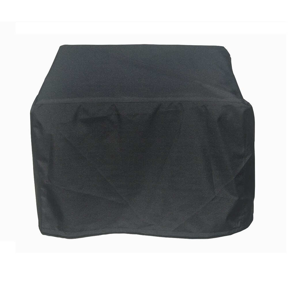 Waterproof & Weather Resistant Patio Furniture Covers 21 W x 21 L x 17 H, Black Square Ottoman Cover Heavy Duty Fabric with Drawstring for Snug fit Outdoor Ottoman Cover 12 Oz 