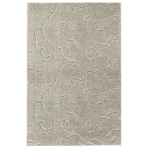 Soft Touch Inscription Area Rug Grip Tape Iceberg Silver 5'x7'