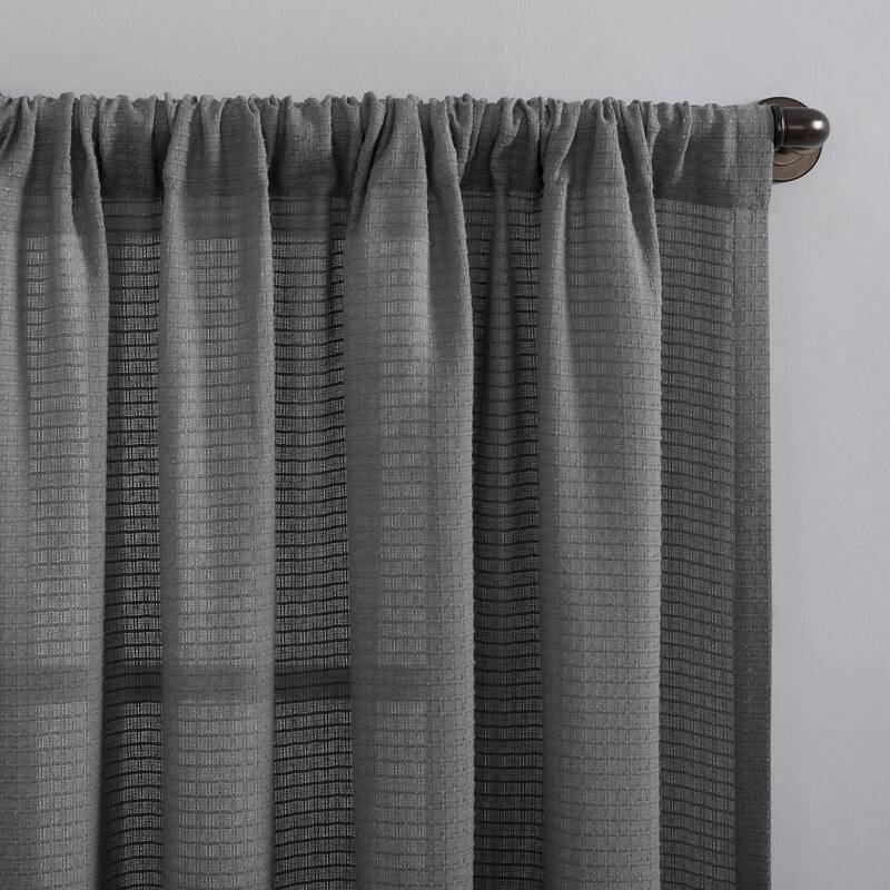 Clean Window Waffle Texture Anti-Dust Curtain Panel, Single Panel