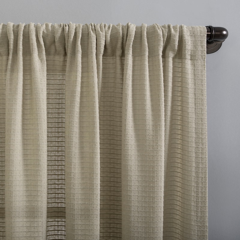 Clean Window Waffle Texture Anti-Dust Curtain Panel, Single Panel