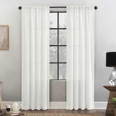 Clean Window Waffle Texture Anti-Dust Curtain Panel, Single Panel