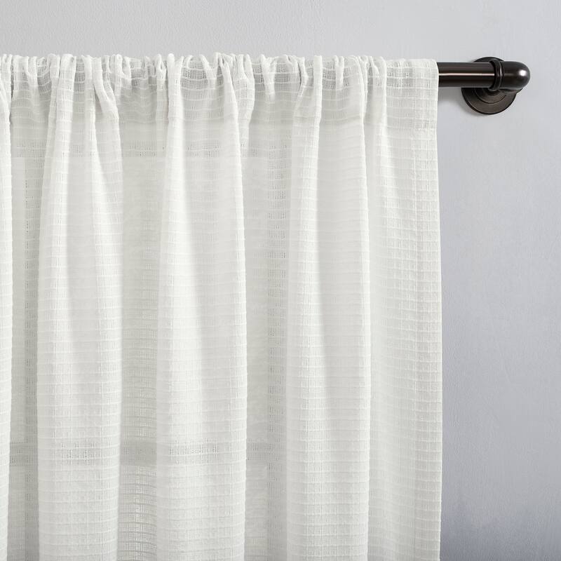 Clean Window Waffle Texture Anti-Dust Curtain Panel, Single Panel