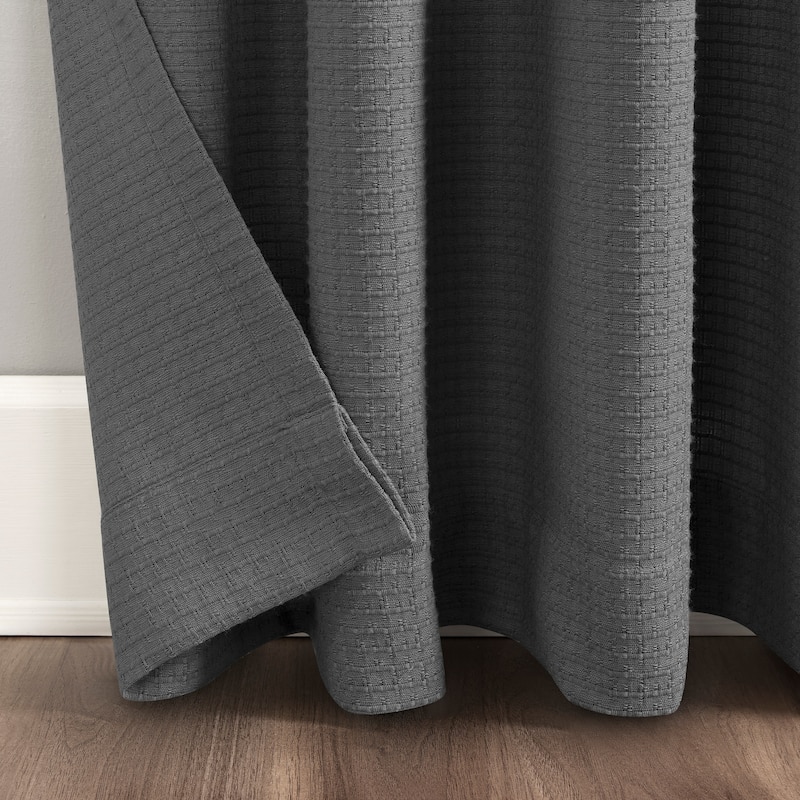 Clean Window Waffle Texture Anti-Dust Curtain Panel, Single Panel
