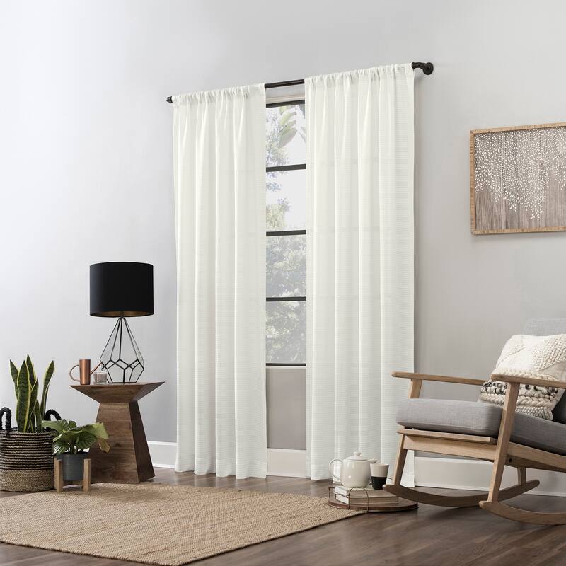 Clean Window Waffle Texture Anti-Dust Curtain Panel, Single Panel