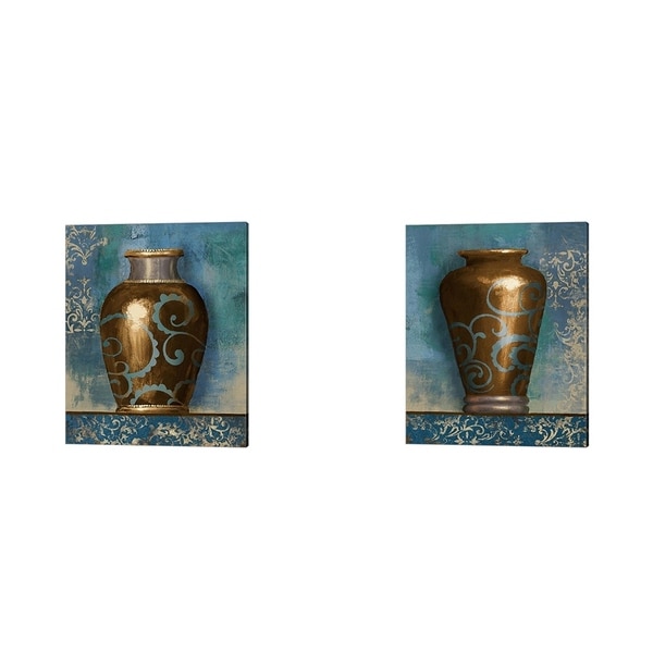 Michael Marcon 'Indie Vessel on Blue' Canvas Art (Set of 2)