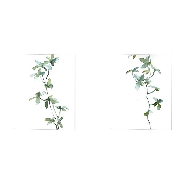Sophia Rodionov 'Green Leaves B' Canvas Art (Set of 2)