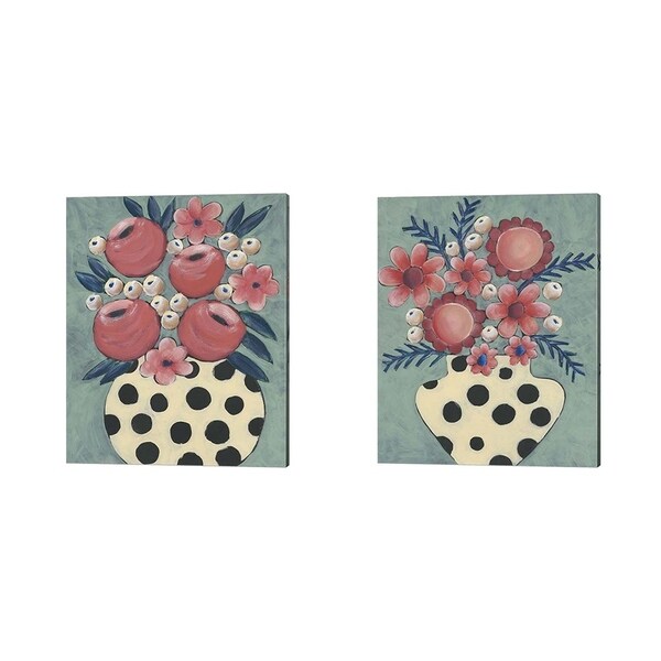 Regina Moore 'Jamboree Floral' Canvas Art (Set of 2)
