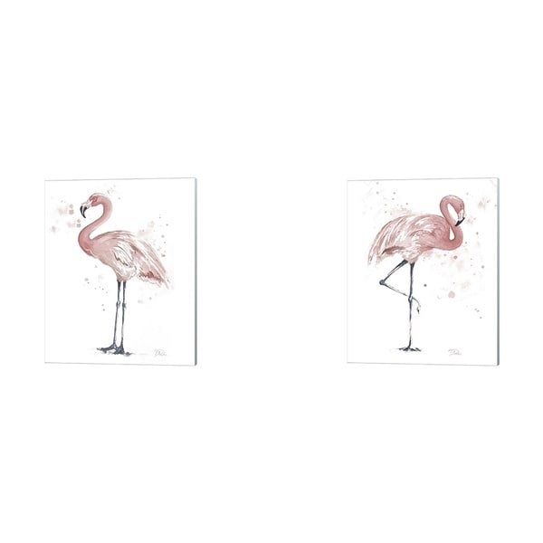 Patricia Pinto 'Flamingo Stand' Canvas Art (Set of 2)