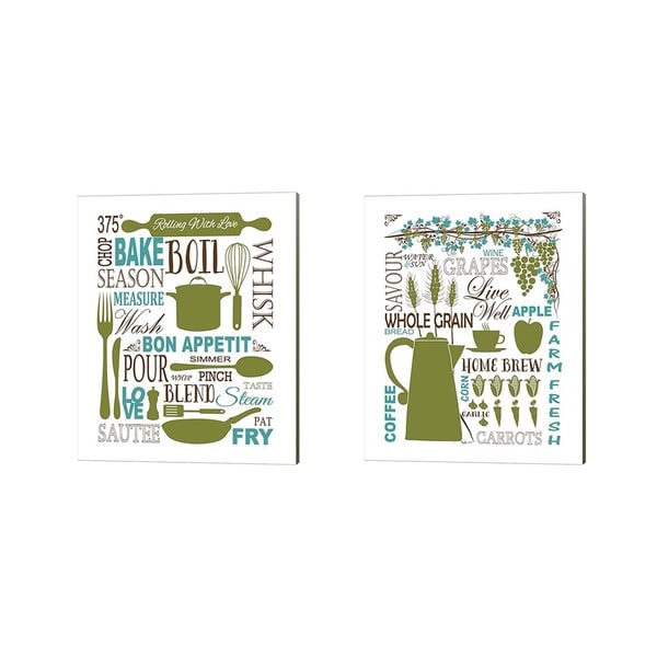 Leslie Fuqua 'Culinary Love (color)' Canvas Art (Set of 2)