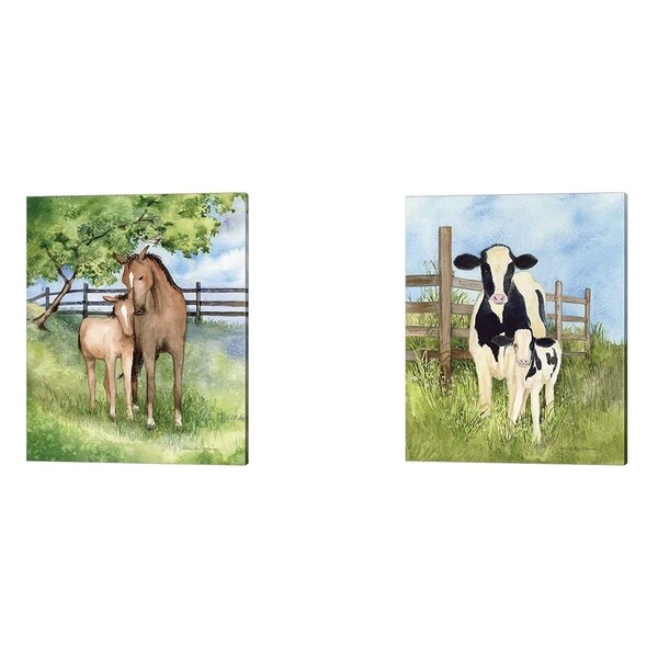 Kathleen Parr McKenna 'Farm Family B' Canvas Art (Set of 2)