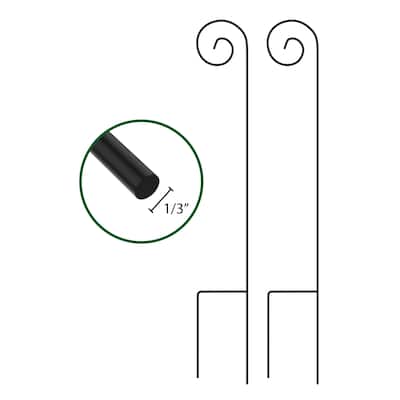 48" Set of 2 Metal Shepherd Hooks by Pure Garden - 9.25 x .33 x 48
