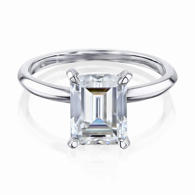 Annello by Kobelli 14k Gold 2.5 Carat Emerald Forever One Moissanite Solitaire Engagement Ring (DEF/VS).