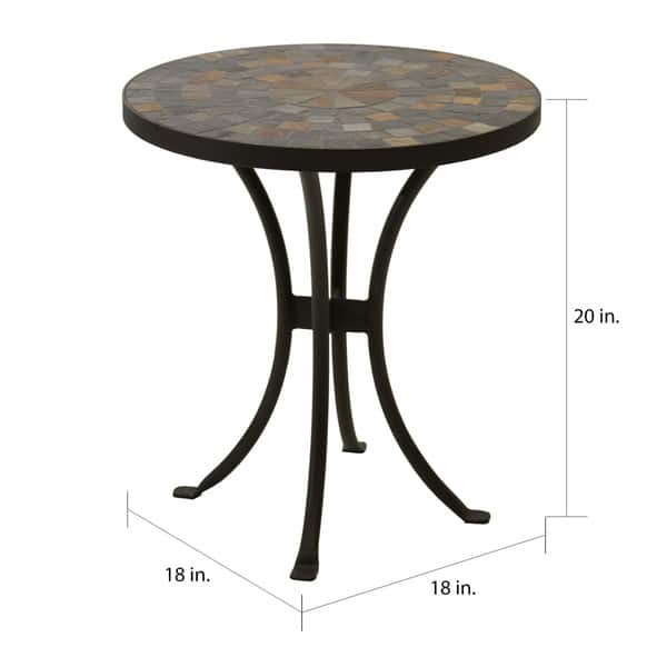 Cordora 18" Dia. Slate Mosaic Accent Table Bed Bath & Beyond 29780379
