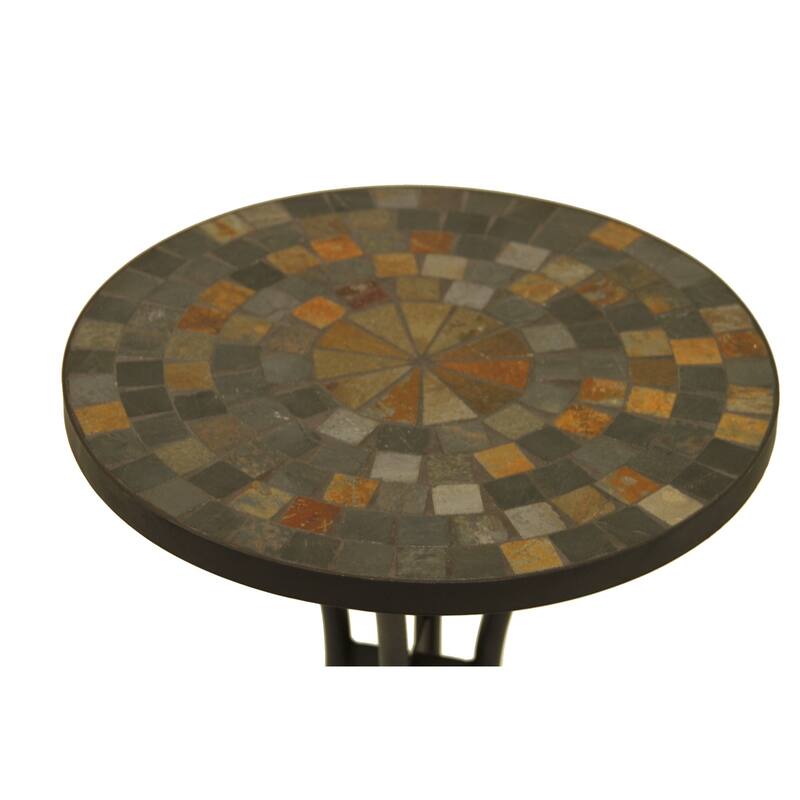 Cordora 18" Dia. Slate Mosaic Accent Table Bed Bath & Beyond 29780379