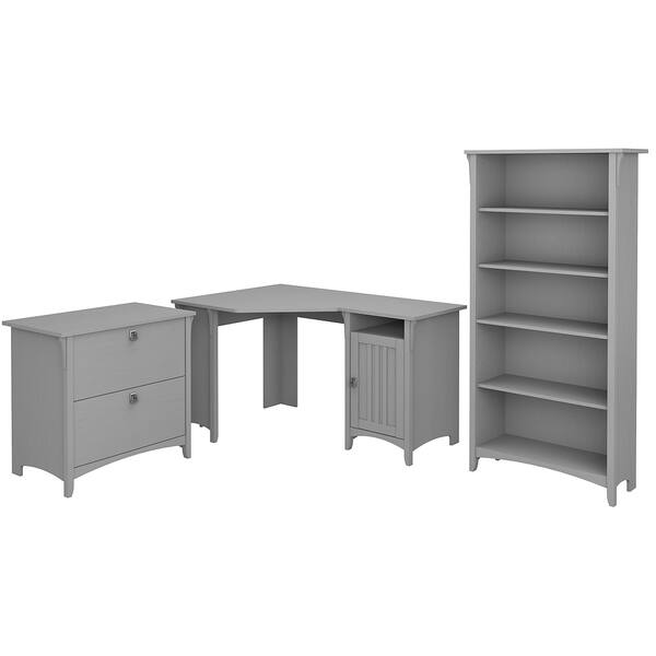 Shop Salinas 55w Corner Desk With Lateral File Cabinet And 5 Shelf