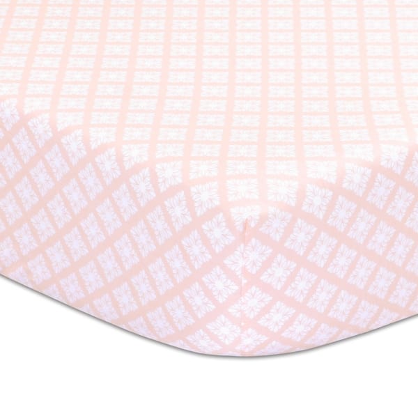 slide 1 of 1, Rose Tile Fitted Sheet from The Peanutshell