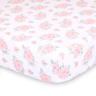 Farmhouse Pink Floral Fitted Sheet by The Peanutshell