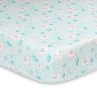 Little Llama Fitted Sheet - Llamas Everywhere by The Peanutshell