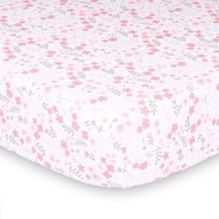 PS by The Peanutshell 2 Pk Fitted Sheets, Pink Floral