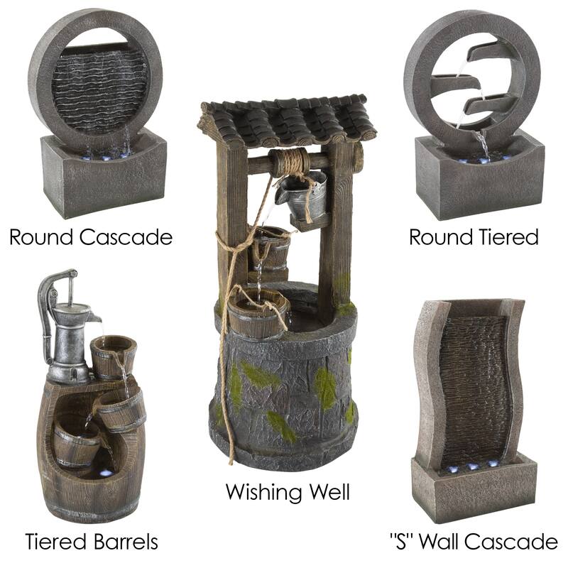 4 Tier Round Cascade Fountain - 7 x 11 x 18.5